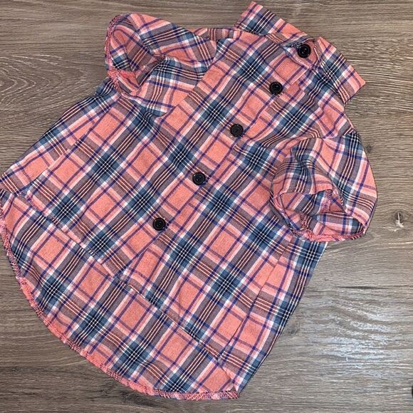 Plaid Button Down Summer Dog Shirt - Picture 1 of 5